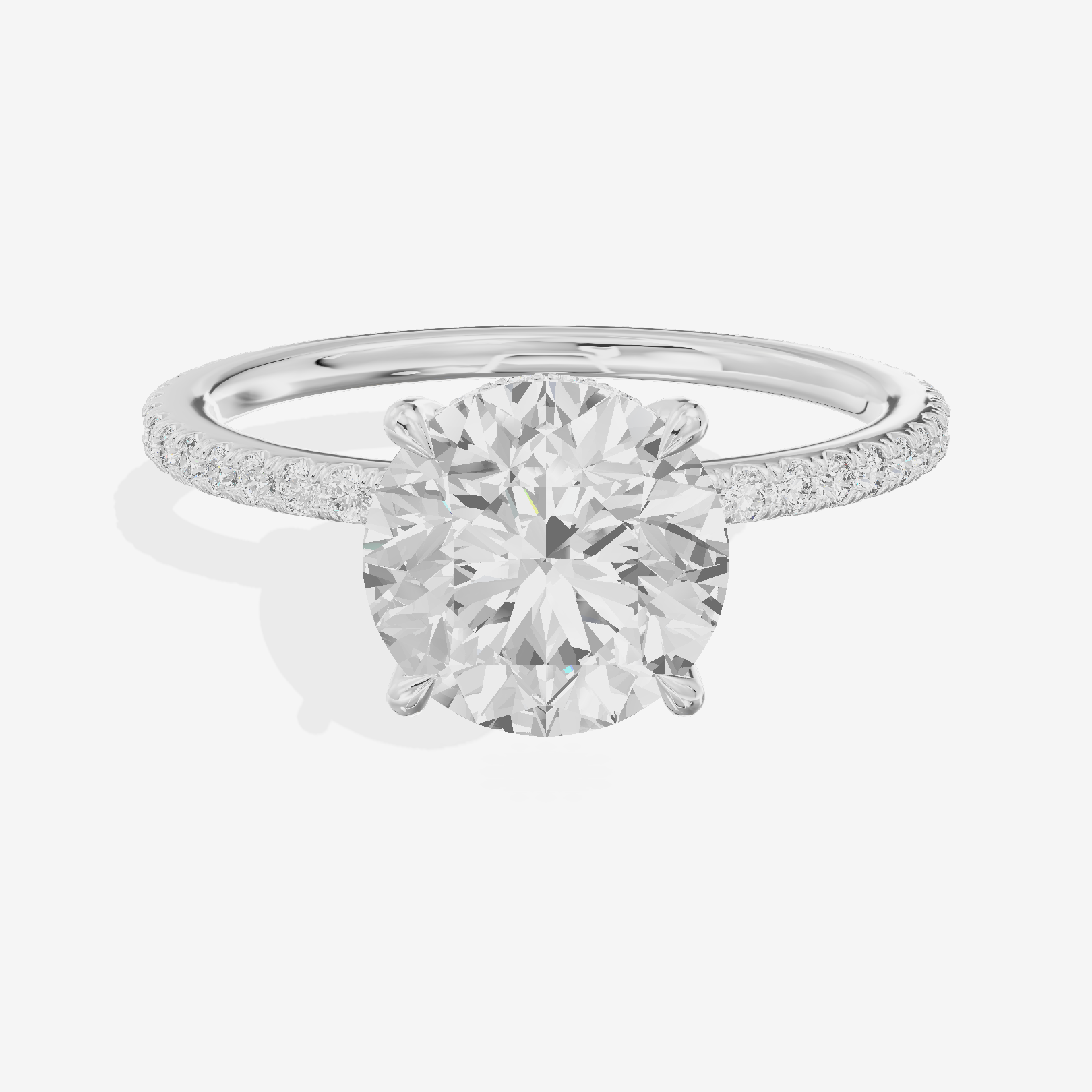 Mirelle Round Hidden Halo Engagement Ring (1/3 ct. tw.) in 14K White Gold