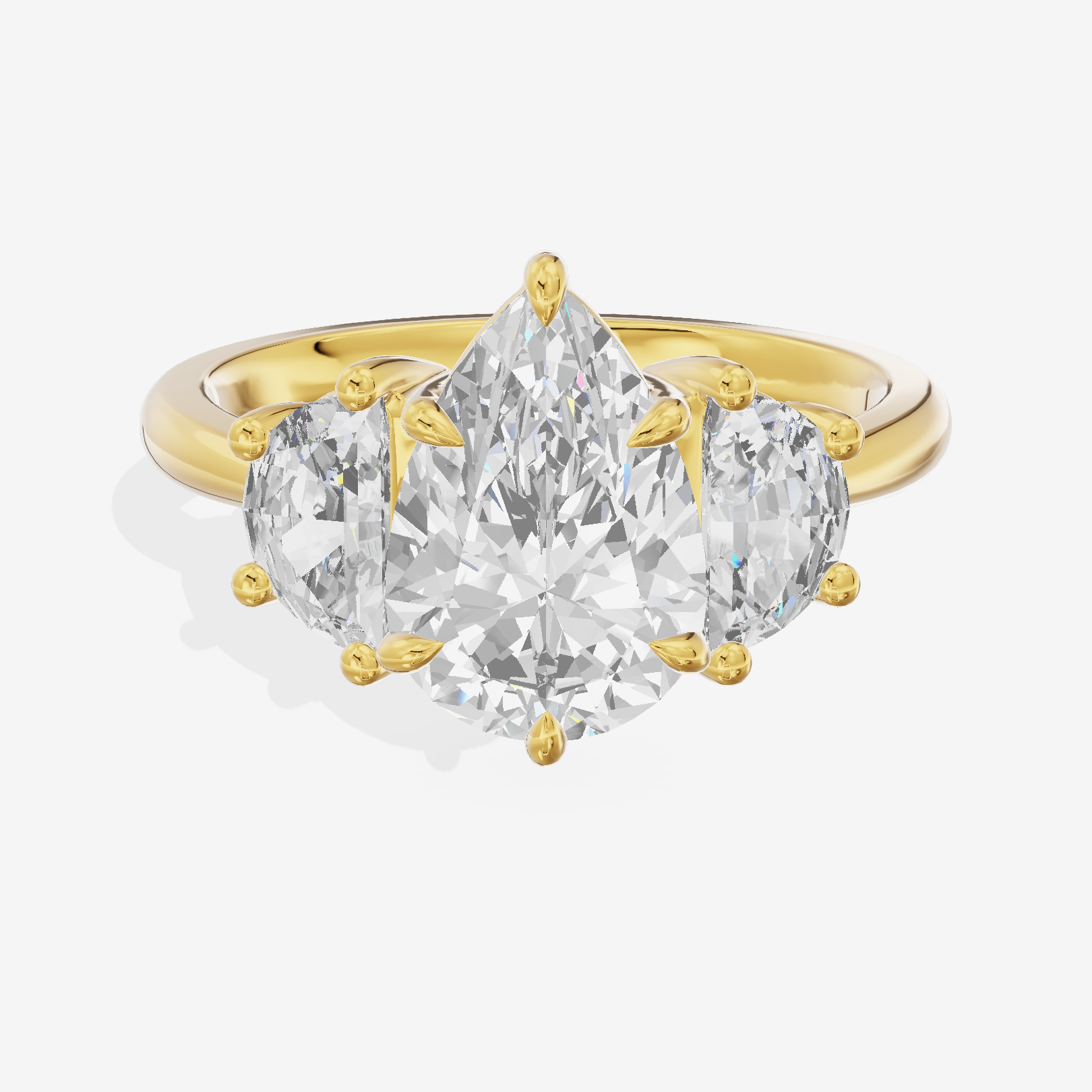 Classic Liviana Pear Three Stone Engagement Ring (1/4 ct. tw.) in 14K Yellow Gold