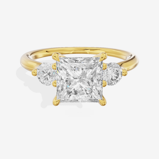 Eternal Vowsae Three Stone Princess Engagement Ring (1/3 ct. tw.) in 14K Yellow Gold