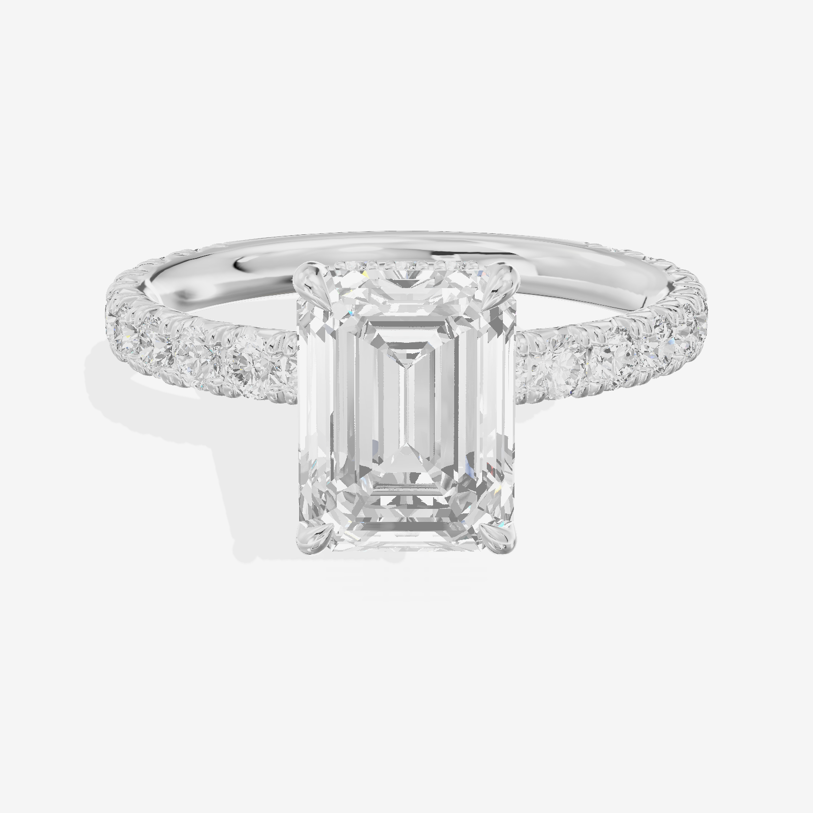 Sincere Pavé Emerald Engagement Ring (3/5 ct. tw.) in 14K White Gold