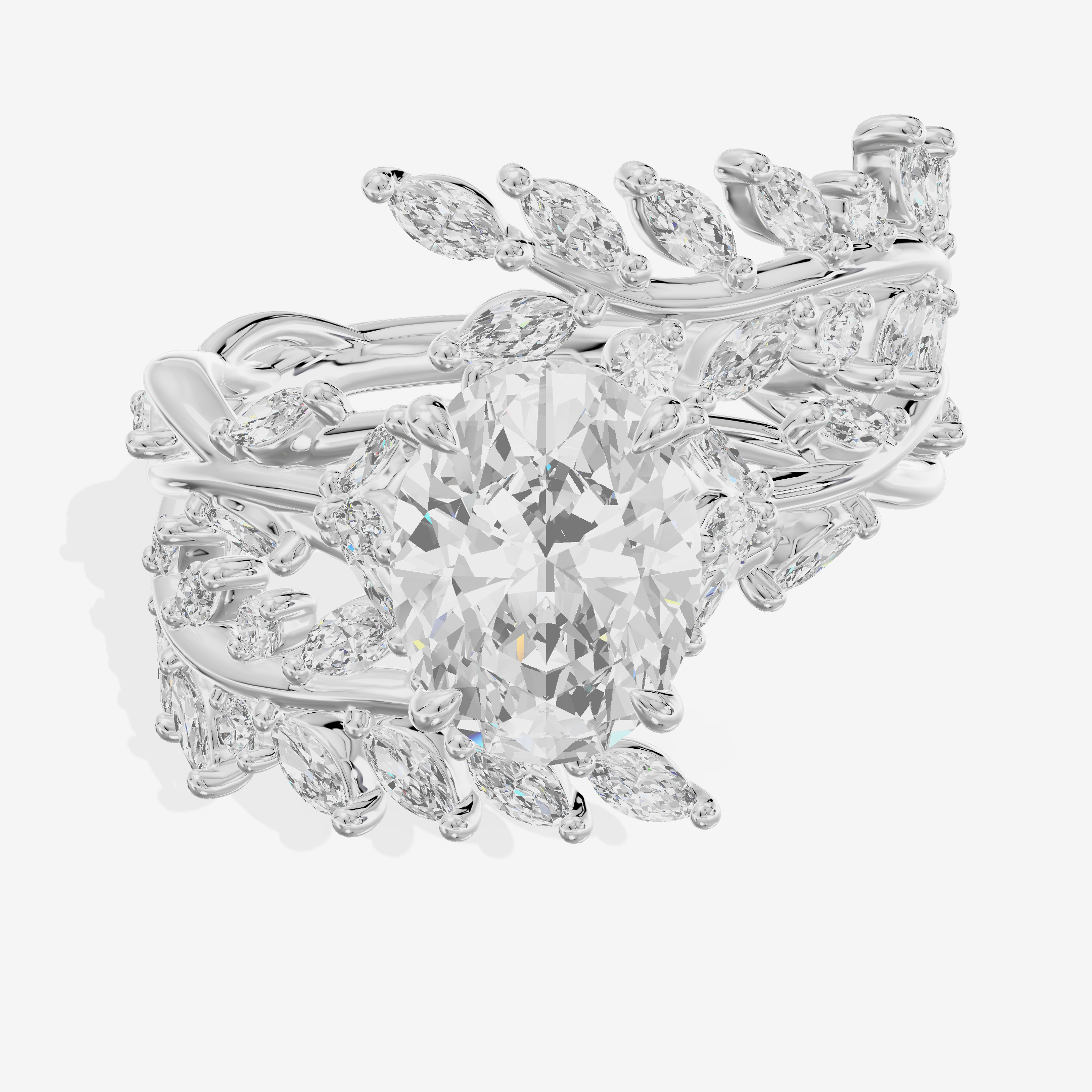 Tender Maia Oval Engagement Ring with Side Stones (1/15 ct. tw.) in Platinum