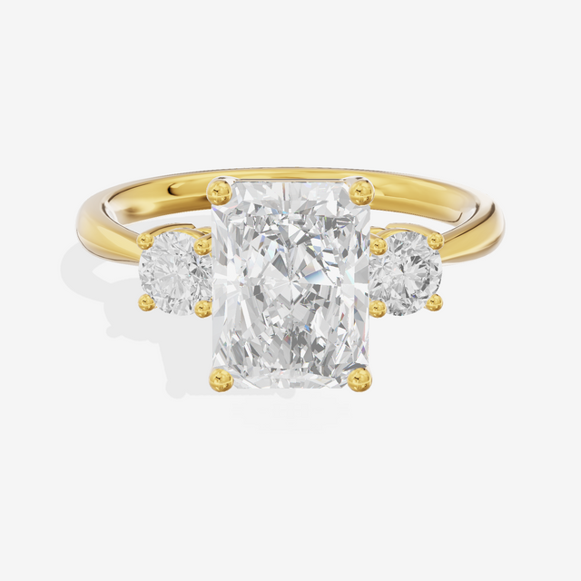 Grand Sincere Three Stone Radiant Engagement Ring (1/3 ct. tw.) in 14K Yellow Gold