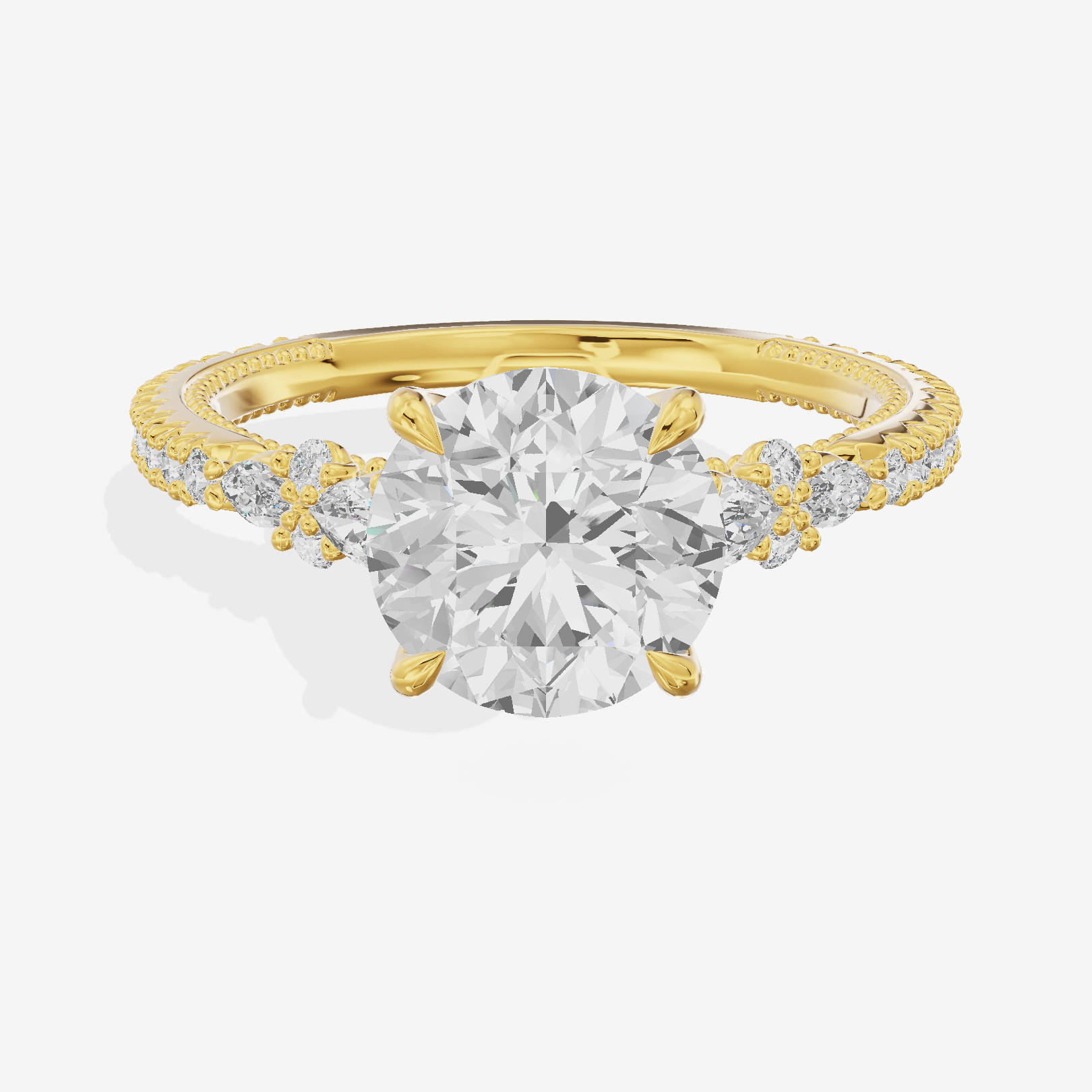 Trueheart Round Engagement Ring with Side Stones (2/5 ct. tw.) in 18K Yellow Gold