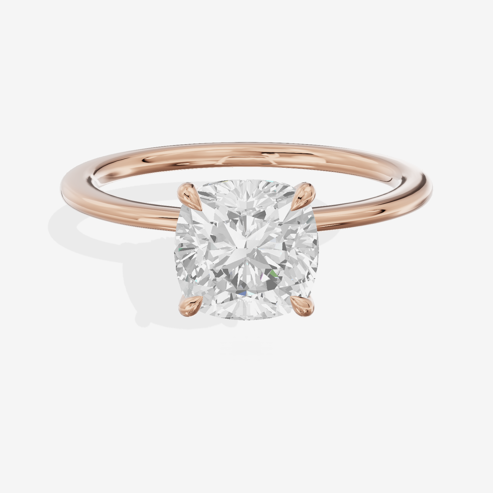Adorae Halo Cushion Engagement Ring (1/15 ct. tw.) in 18K Rose Gold