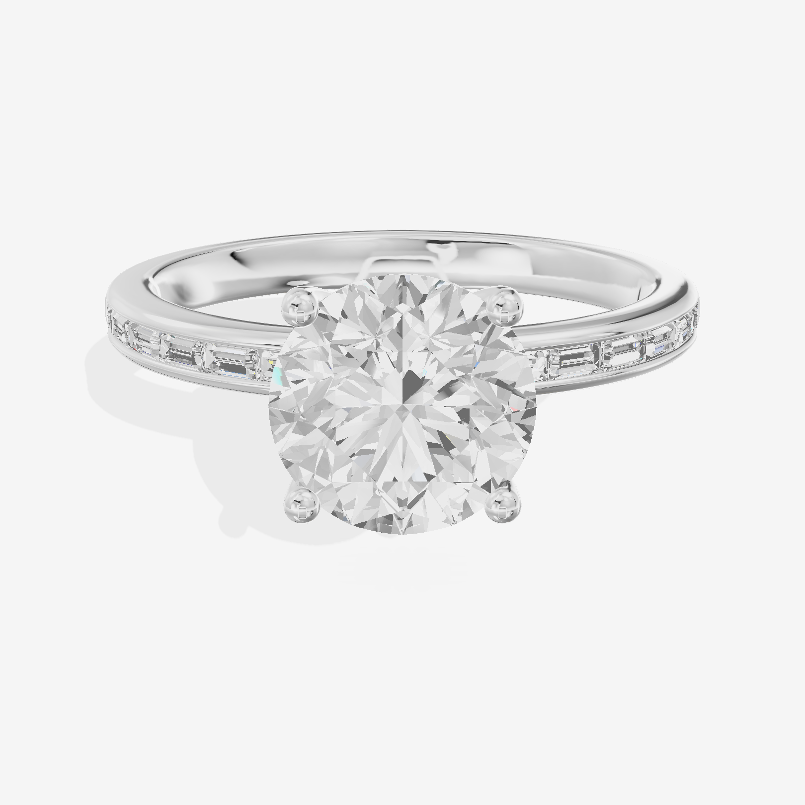 Tender Sincere Round Engagement Ring with Side Stones (1/6 ct. tw.) in Platinum