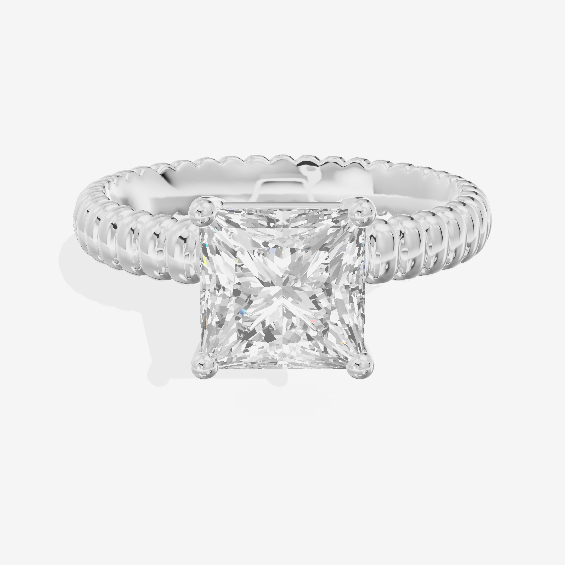 Vintage Aimora 1.8mm Princess Solitaire Engagement Ring in Platinum