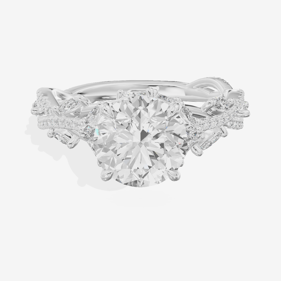 Luxe Promezza Round Engagement Ring with Side Stones (1/2 ct. tw.) in Platinum