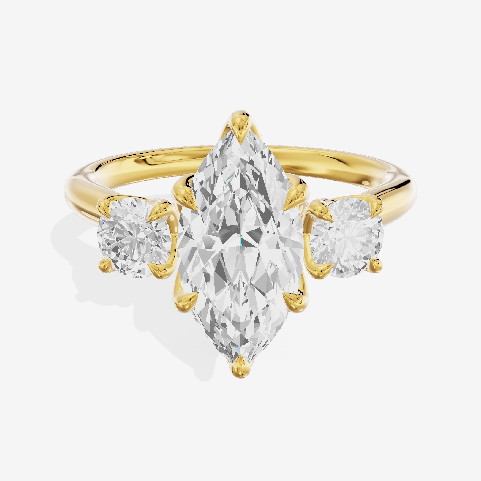 Grand Triade Marquise Three Stone Engagement Ring (2/5 ct. tw.) in 18K Yellow Gold