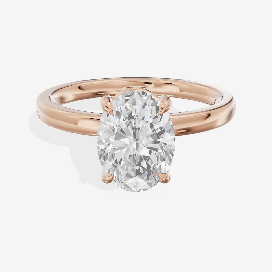 Petite Eversince 2mm Oval Solitaire Engagement Ring in 18K Rose Gold