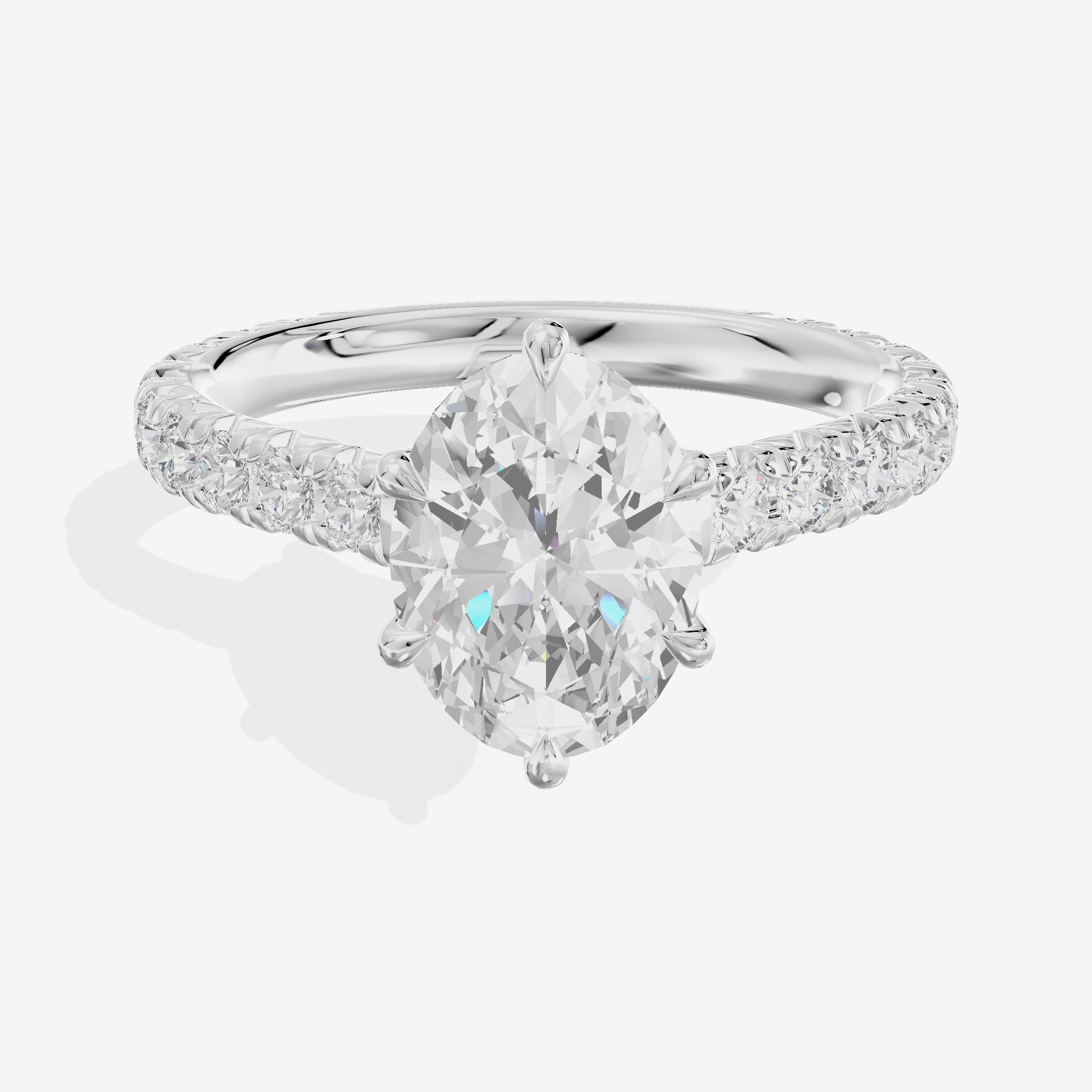 Tender Trueheart Oval Engagement Ring with Side Stones (1/2 ct. tw.) in Platinum