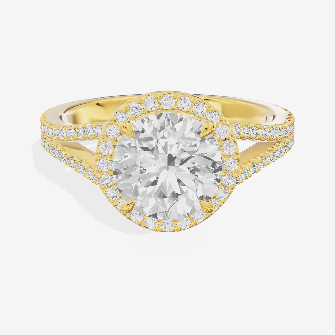 Modern Adorae Round Hidden Halo Engagement Ring (1/2 ct. tw.) in 18K Yellow Gold