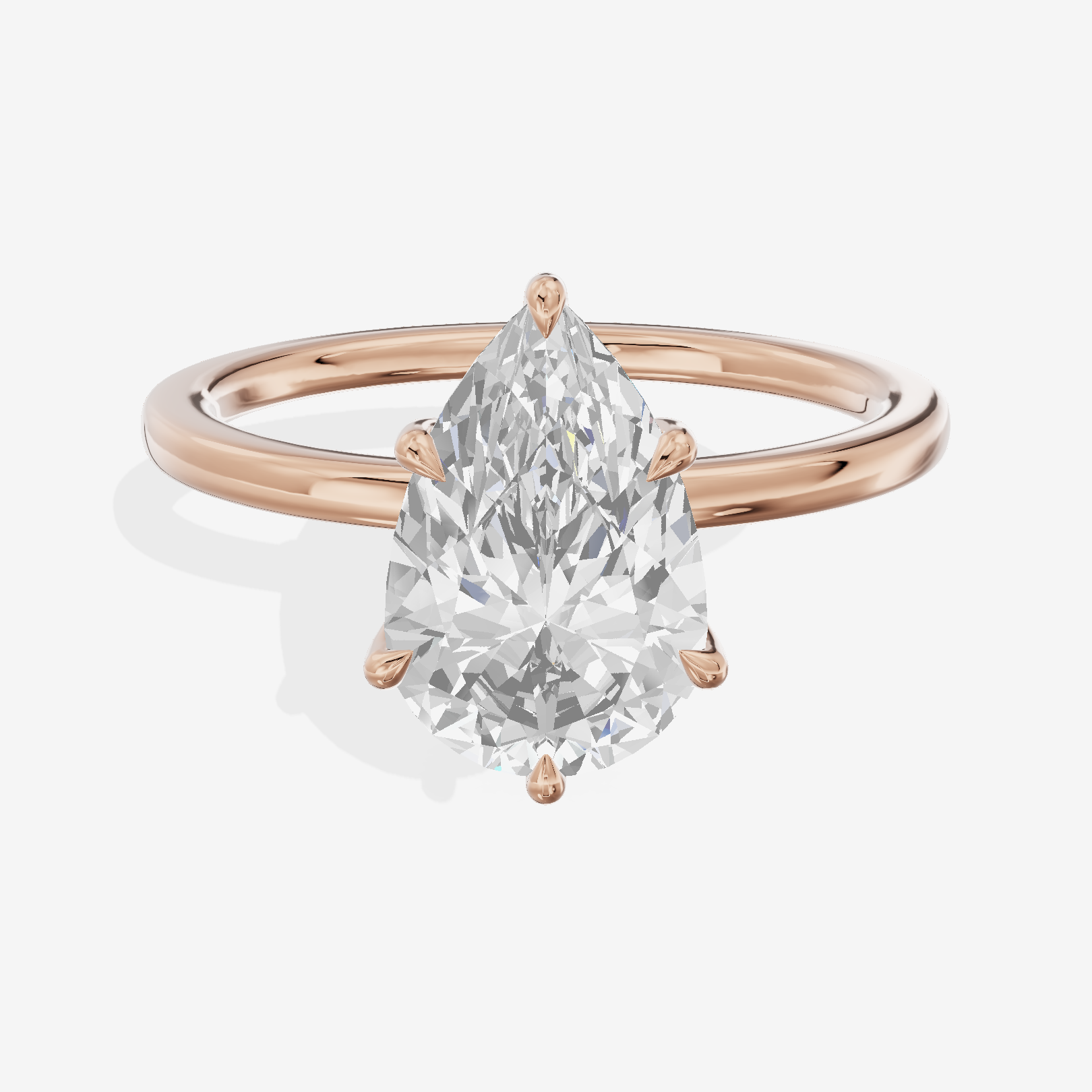 Tender Aimora Pear Engagement Ring with Hidden Halos (1/20 ct. tw.) in 14K Rose Gold