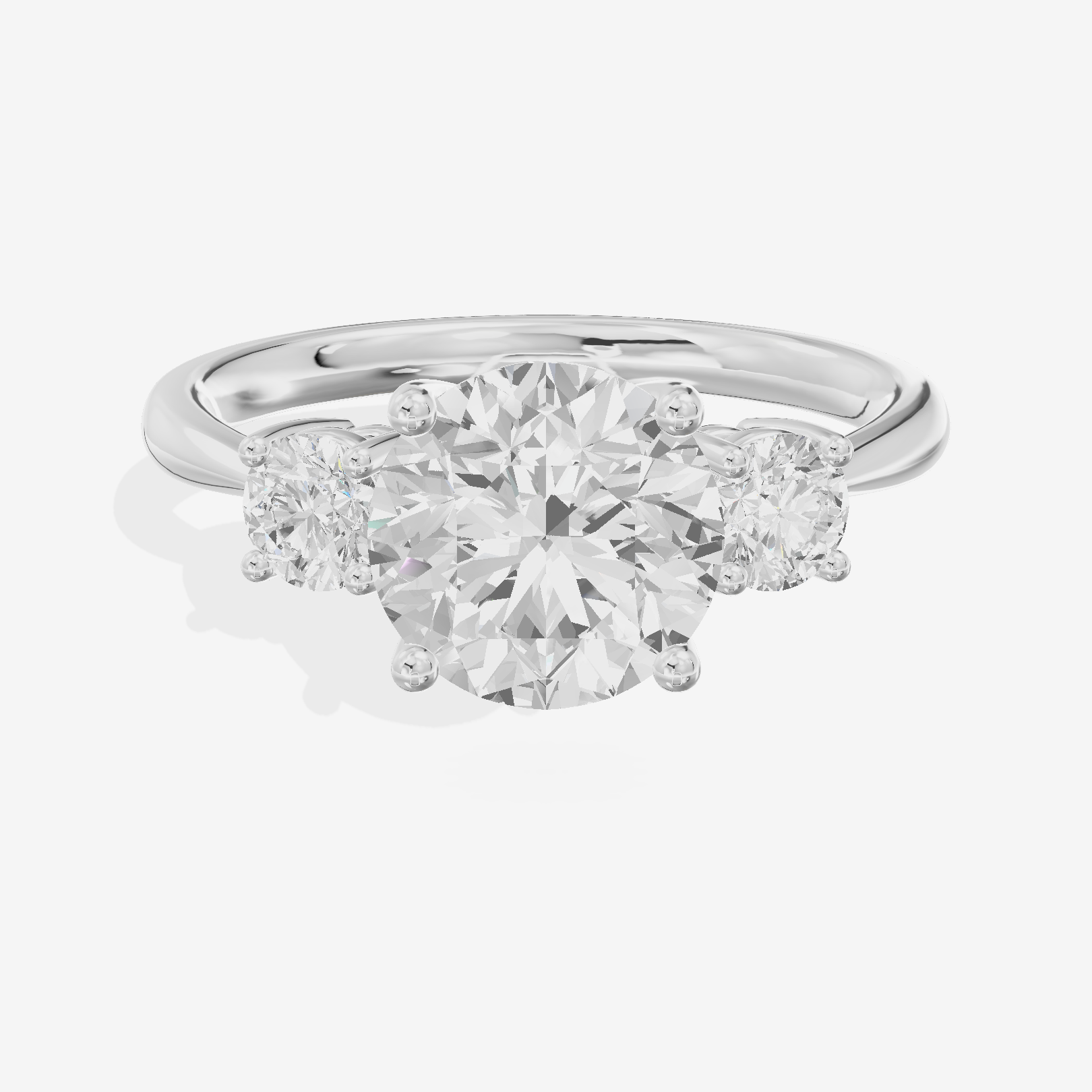 Petite Liviana 2mm Round Three Stone Engagement Ring (1/2 ct. tw.) in Platinum