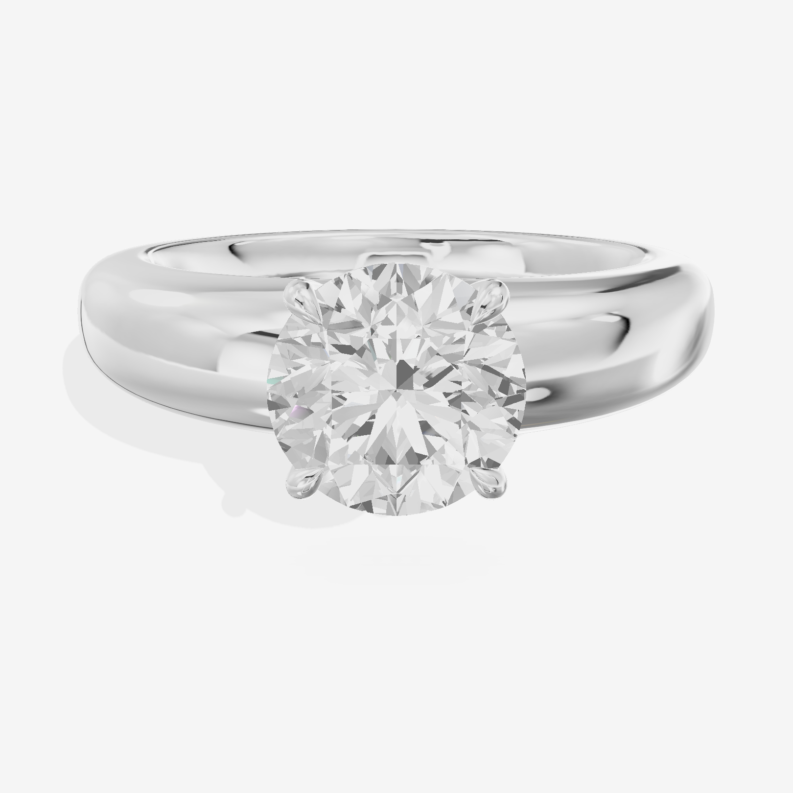 Whispered Adorae 5mm Round Solitaire Engagement Ring in 14K White Gold