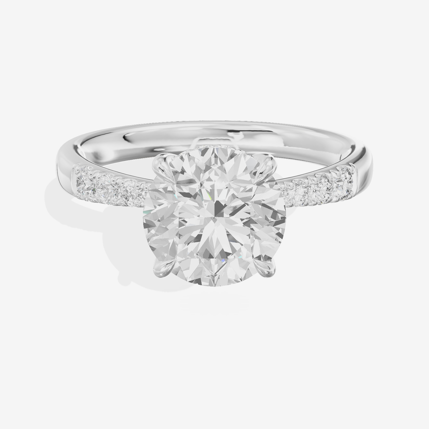 Mayrelle Hidden Halo Round Engagement Ring (1/5 ct. tw.) in 18K White Gold