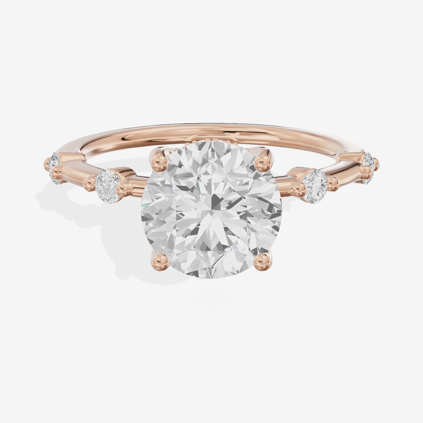 Mayrelle Hidden Halo Round Engagement Ring (1/5 ct. tw.) in 14K Rose Gold