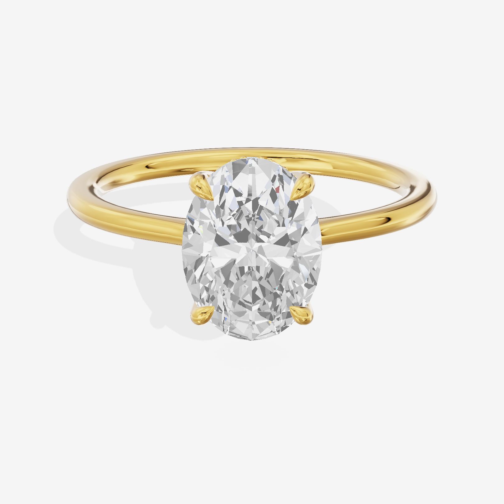 Promezza Hidden Halo Oval Engagement Ring (1/20 ct. tw.) in 14K Yellow Gold
