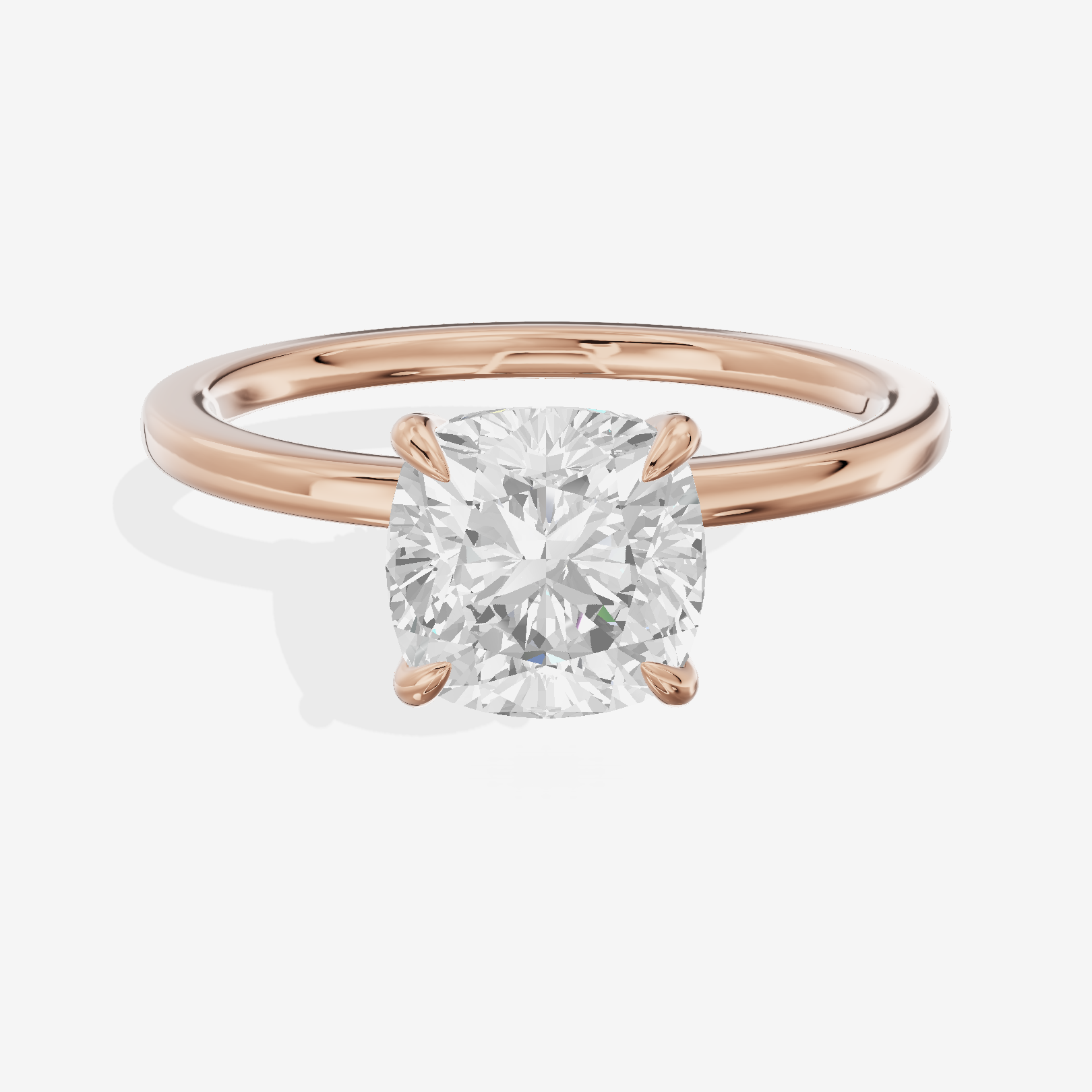 Sincere Halo Cushion Engagement Ring (1/15 ct. tw.) in 14K Rose Gold