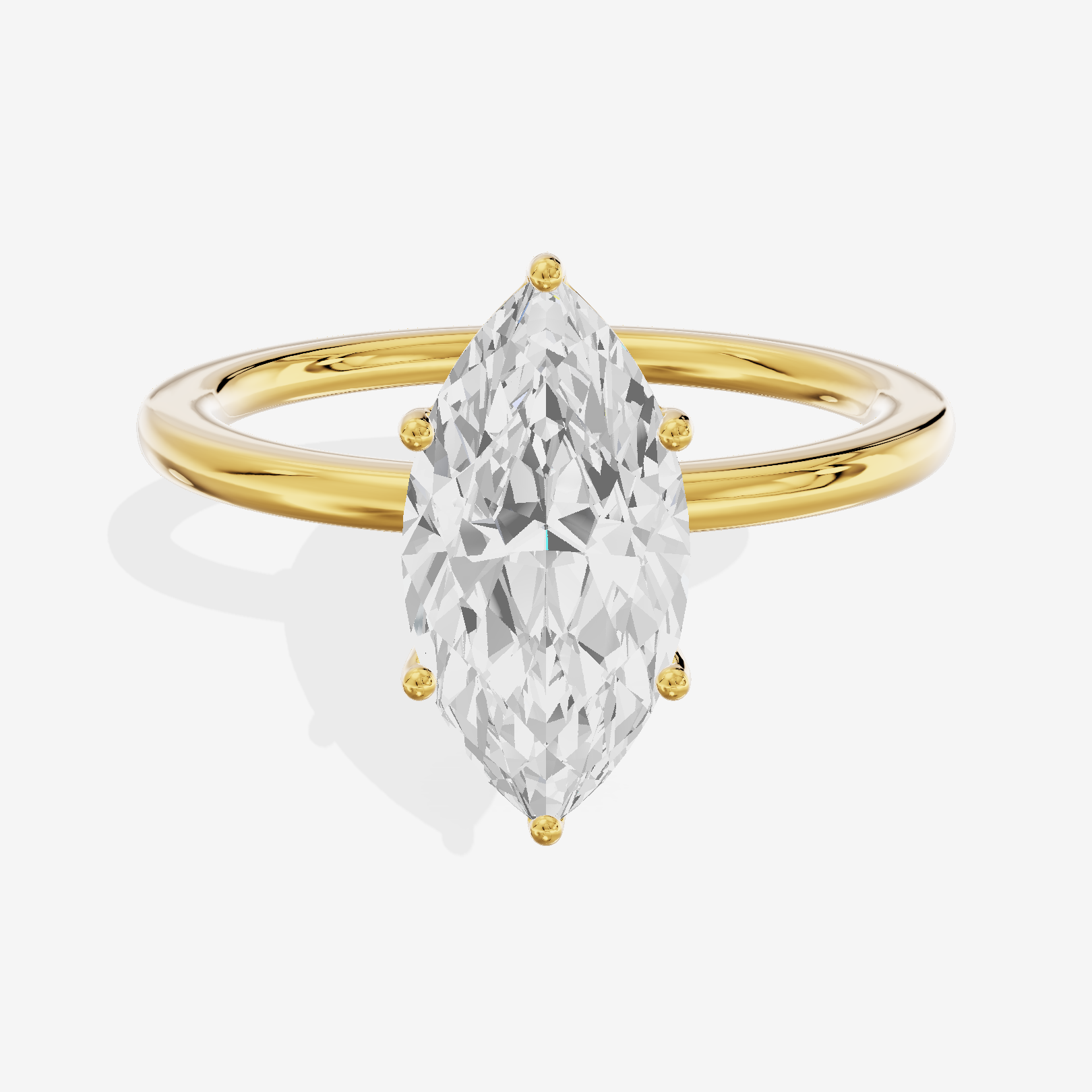 Whispered Selenia 1.5mm Marquise Solitaire Engagement Ring in 18K Yellow Gold