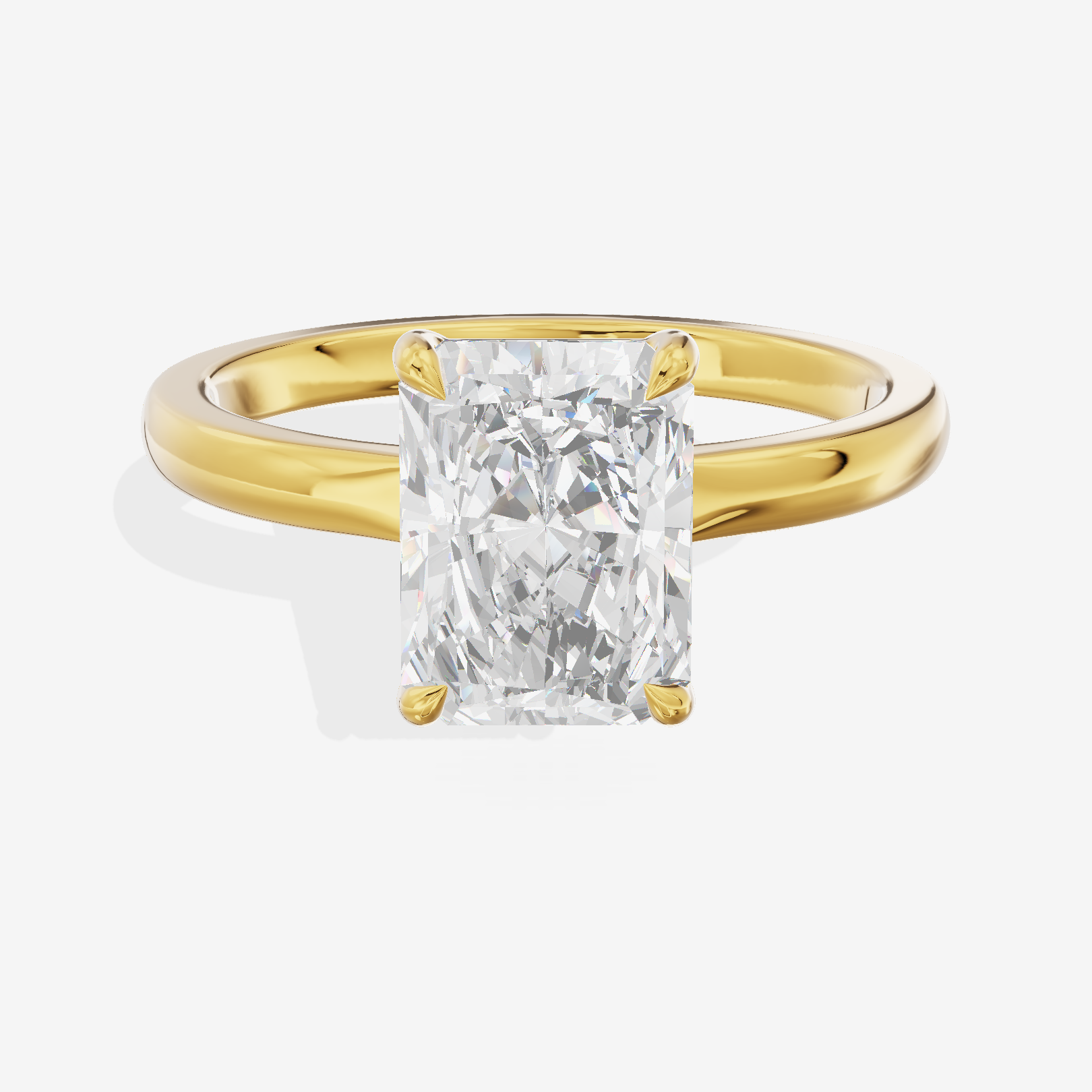 Lumina Ring 2mm Radiant Solitaire Engagement Ring in 14K Yellow Gold