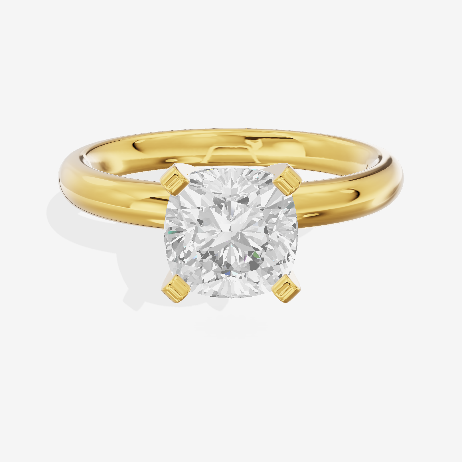 Hallowed Selenia 2.5mm Cushion Comfort Fit Engagement Ring in 14K Yellow Gold
