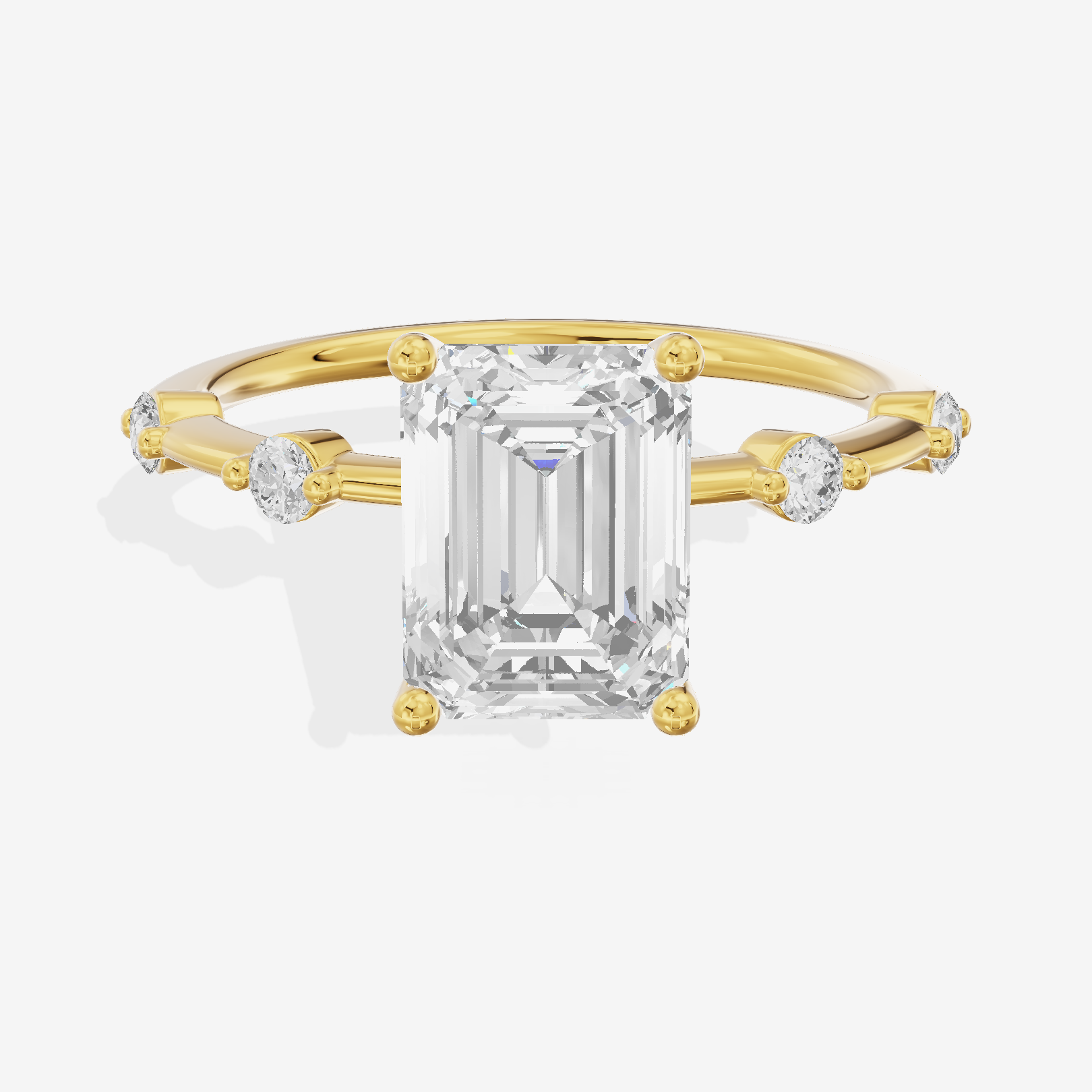Grand Trueheart Emerald Engagement Ring with Side Stones (1/2 ct. tw.) in 18K Yellow Gold