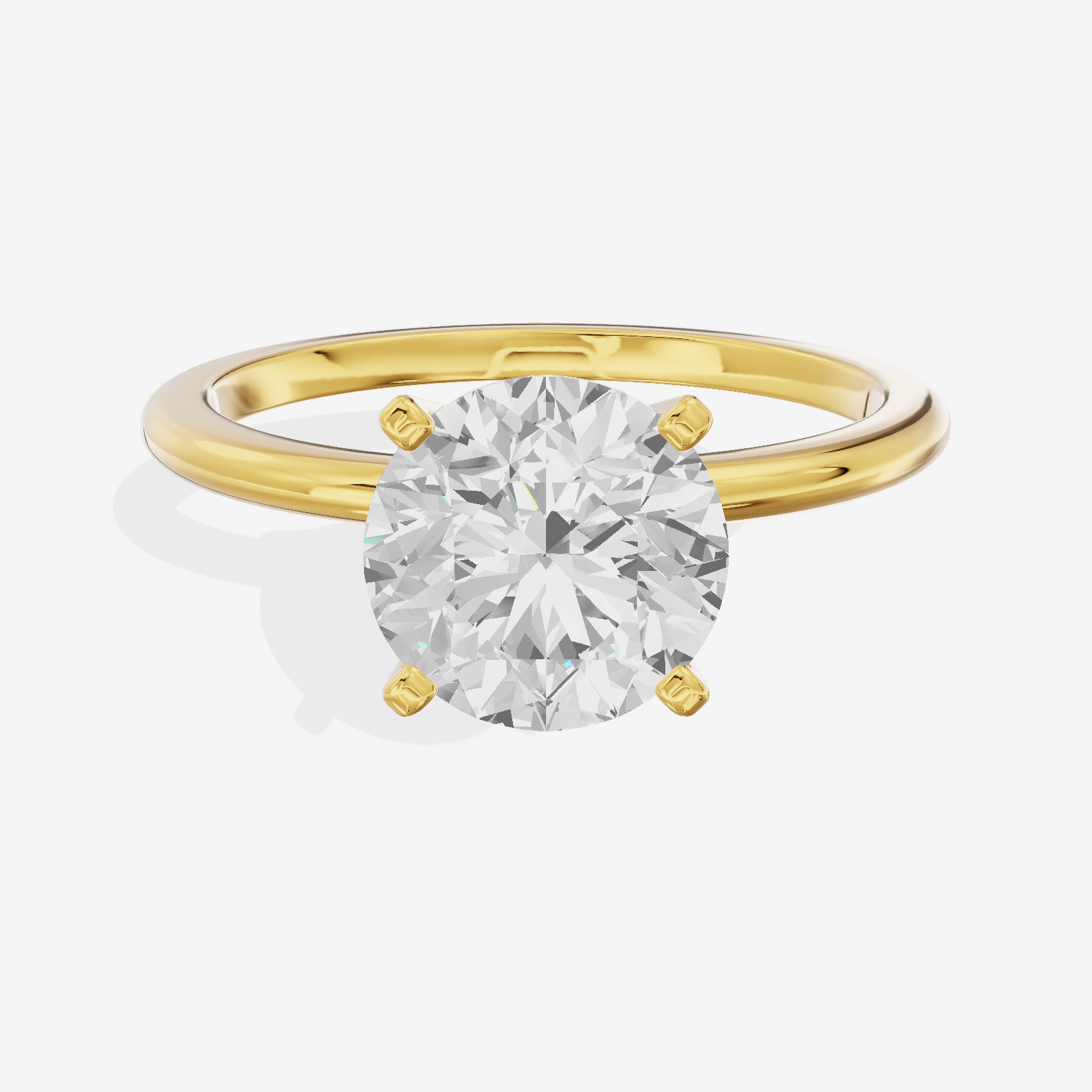 Coeurine 1.5mm Round Comfort Fit Engagement Ring in 14K Yellow Gold