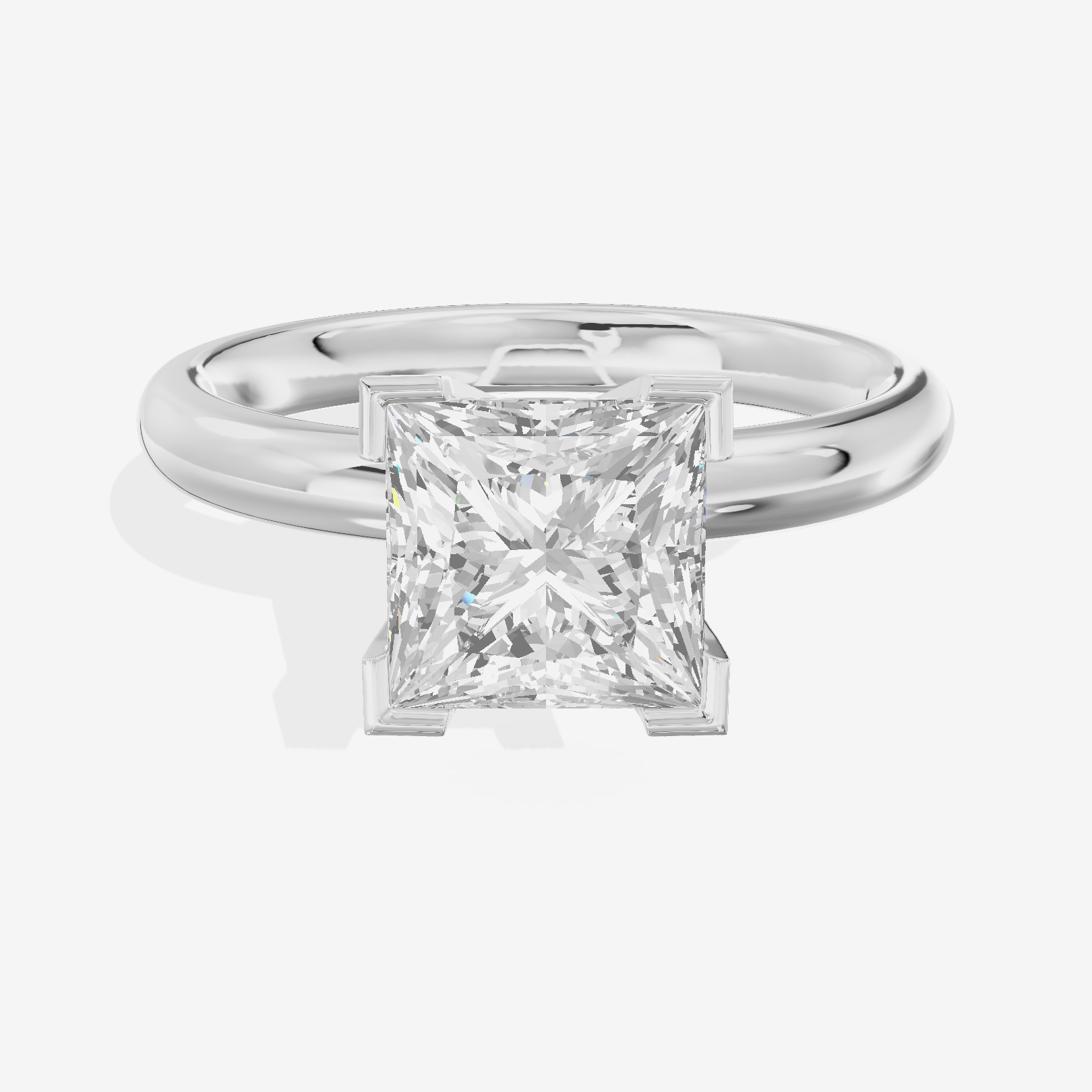 Hallowed Selenia 2.5mm Princess Comfort Fit Engagement Ring in 14K White Gold