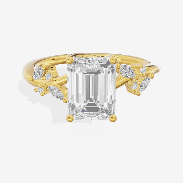 Vintage Trueheart Emerald Engagement Ring (1/6 ct. tw.) in 14K Yellow Gold