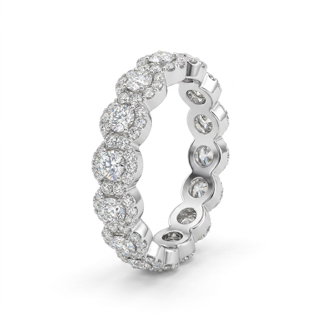 Cluster Round Engagement Ring (1/2 ct. tw.) in 18K White Gold