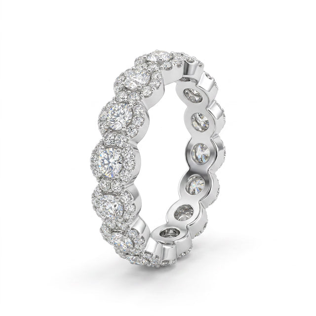 Cluster Round Engagement Ring (1/2 ct. tw.) in 18K White Gold