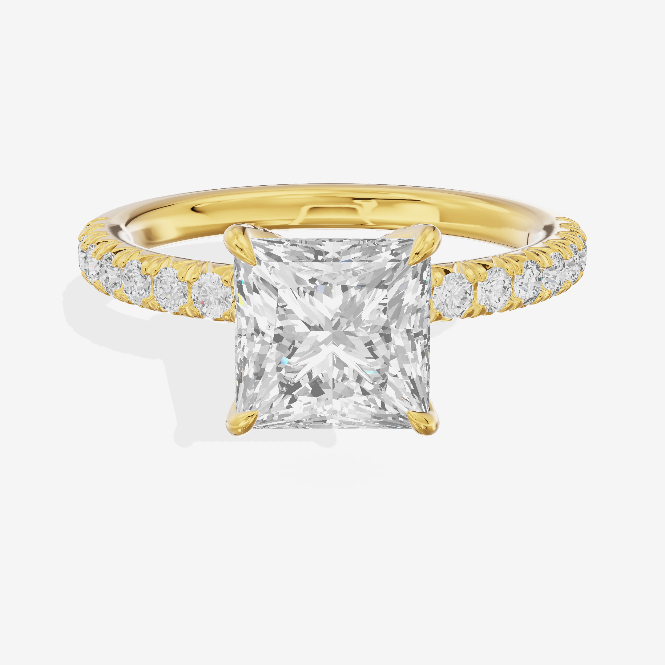 Mirelle Hidden Halo Princess Engagement Ring (1/3 ct. tw.) in 14K Yellow Gold