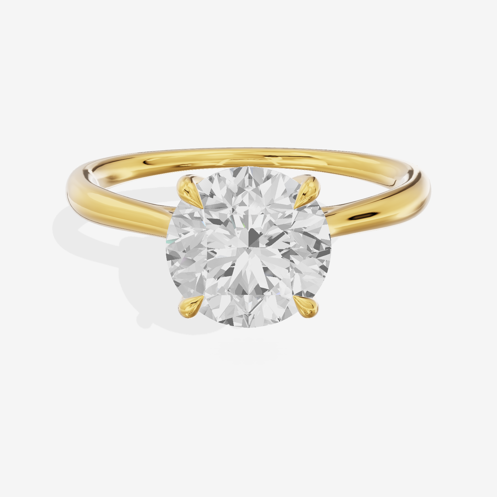 Mayrelle 2mm Round Solitaire Engagement Ring in 14K Yellow Gold