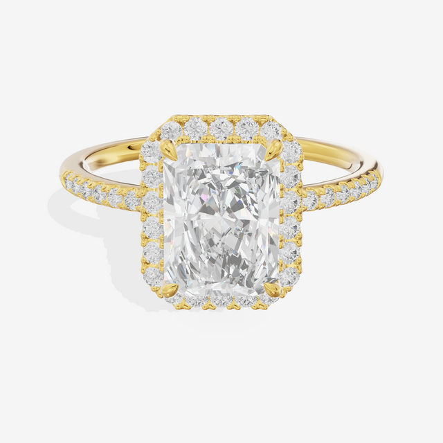 Vowsae Halo Radiant Engagement Ring (1/5 ct. tw.) in 18K Yellow Gold