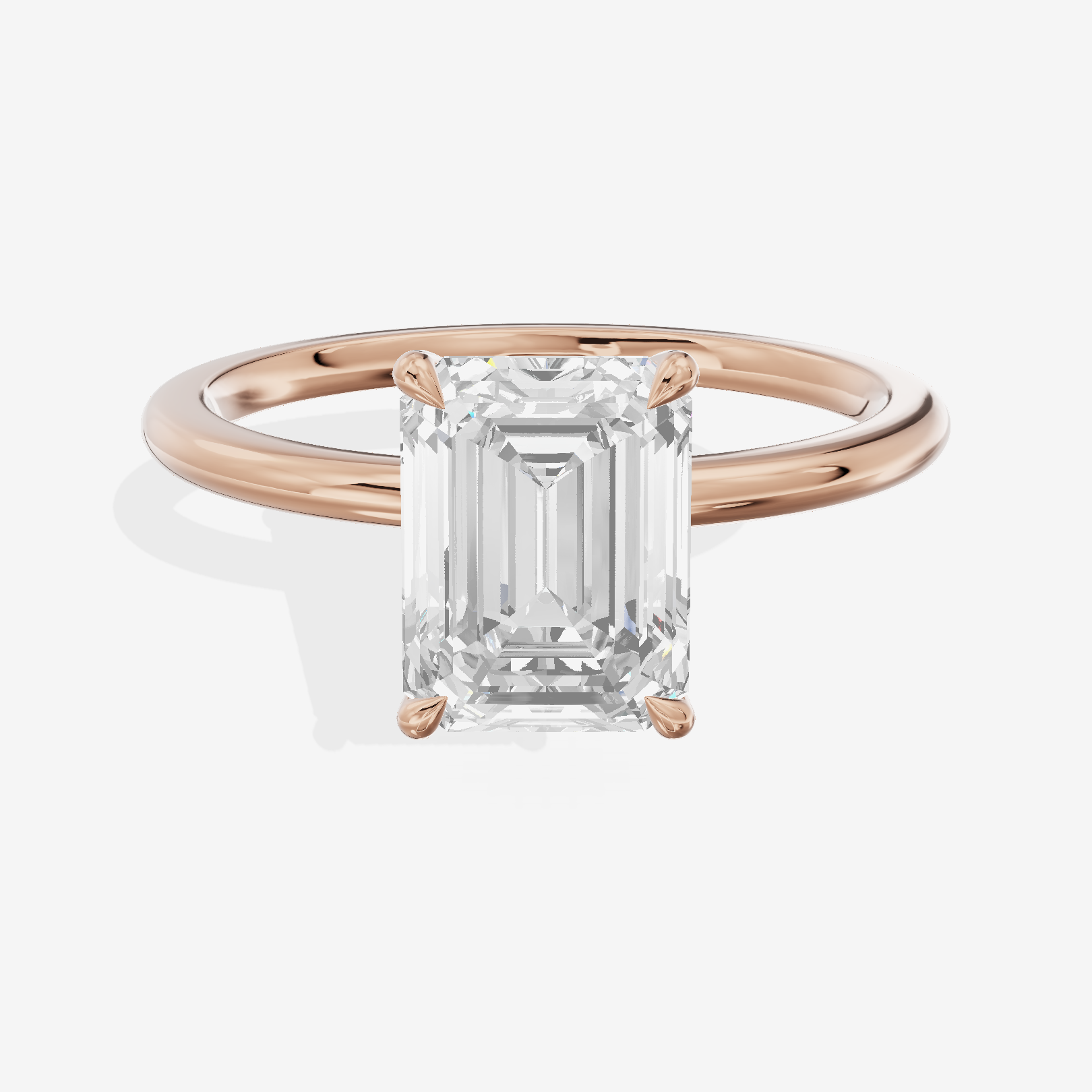 Petite Aimora 1.5mm Emerald Solitaire Engagement Ring in 18K Rose Gold