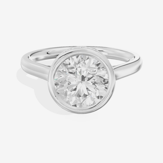 Sincere Hidden Halo Round Engagement Ring (1/6 ct. tw.) in Platinum
