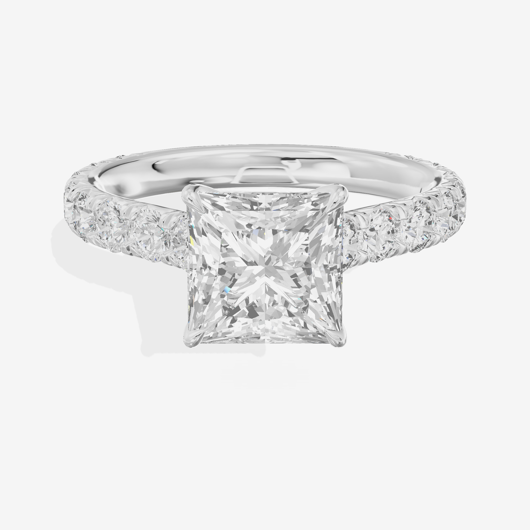 Twine Princess Engagement Ring with Side Stones (7/8 ct. tw.) in Platinum
