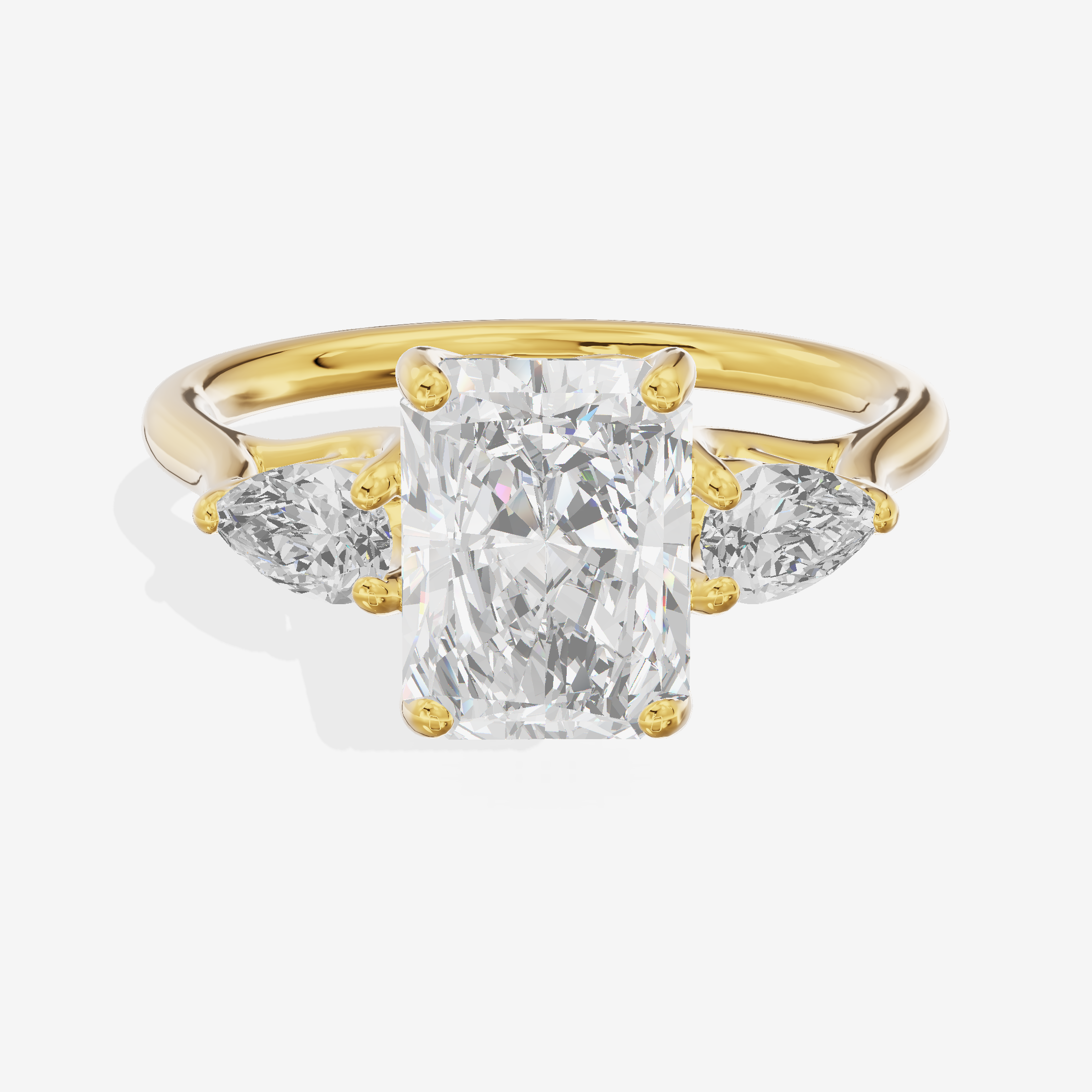 Grand Vowsae Three Stone Radiant Engagement Ring (2/5 ct. tw.) in 18K Yellow Gold