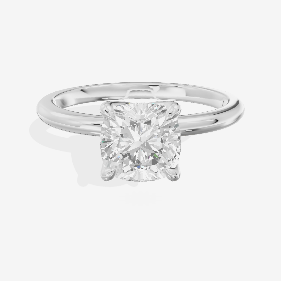 Vintage Aimora 1.8mm Cushion Solitaire Engagement Ring in Platinum