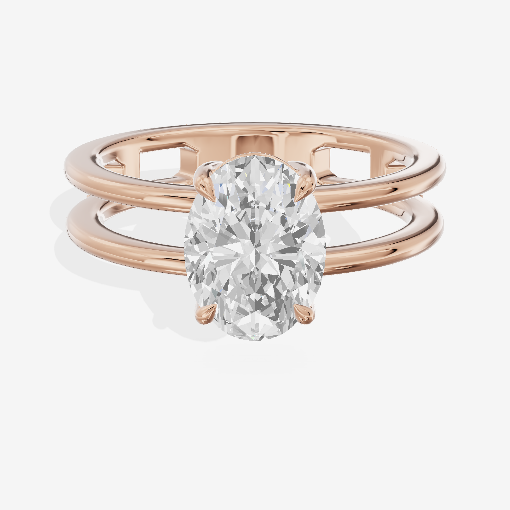 Sealed Promezza 4.3mm Oval Solitaire Engagement Ring in 14K Rose Gold