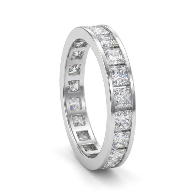 Low Profile Eternity Round Wedding Band (1/8 ct. tw.) in 18K White Gold