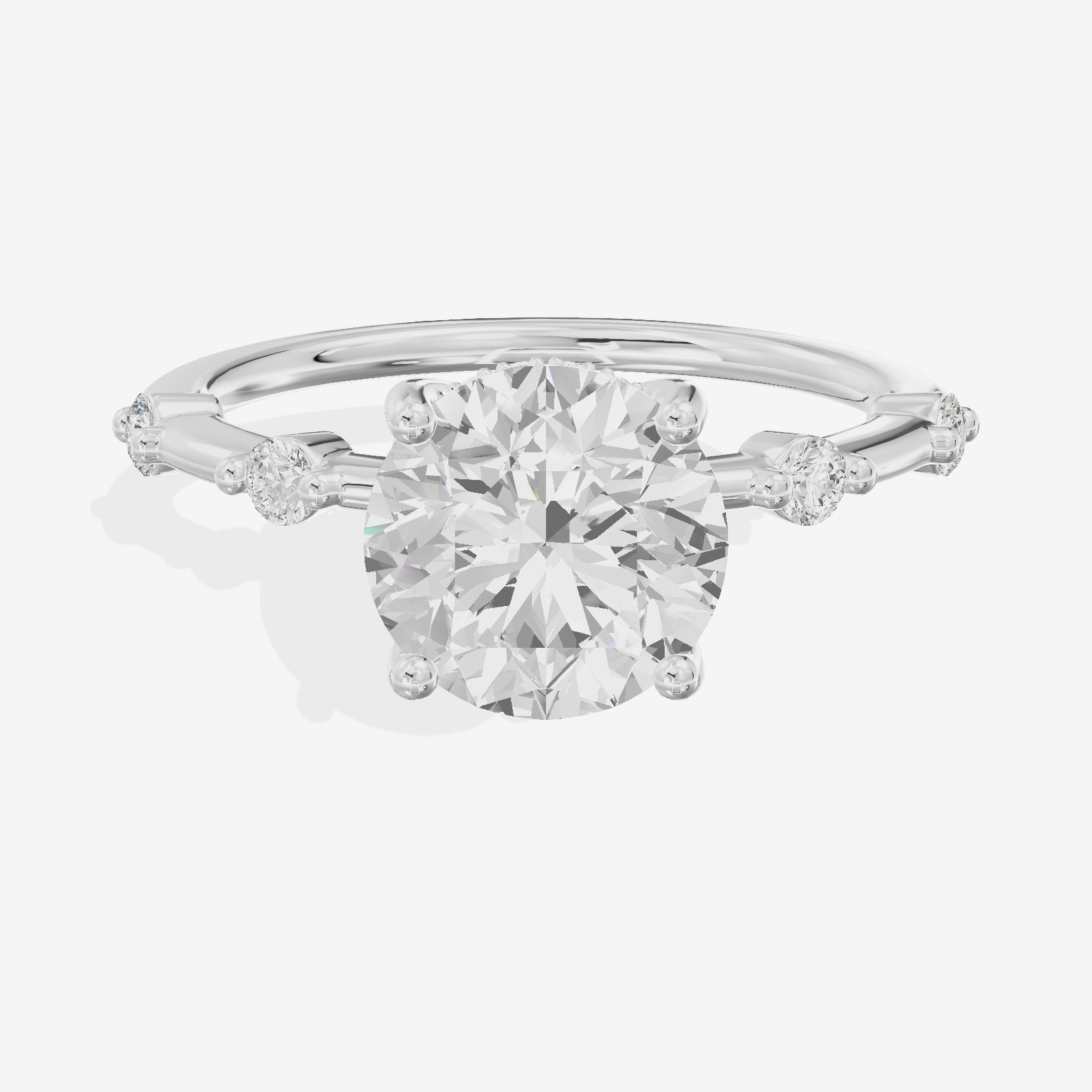 Mayrelle Hidden Halo Round Engagement Ring (1/5 ct. tw.) in Platinum