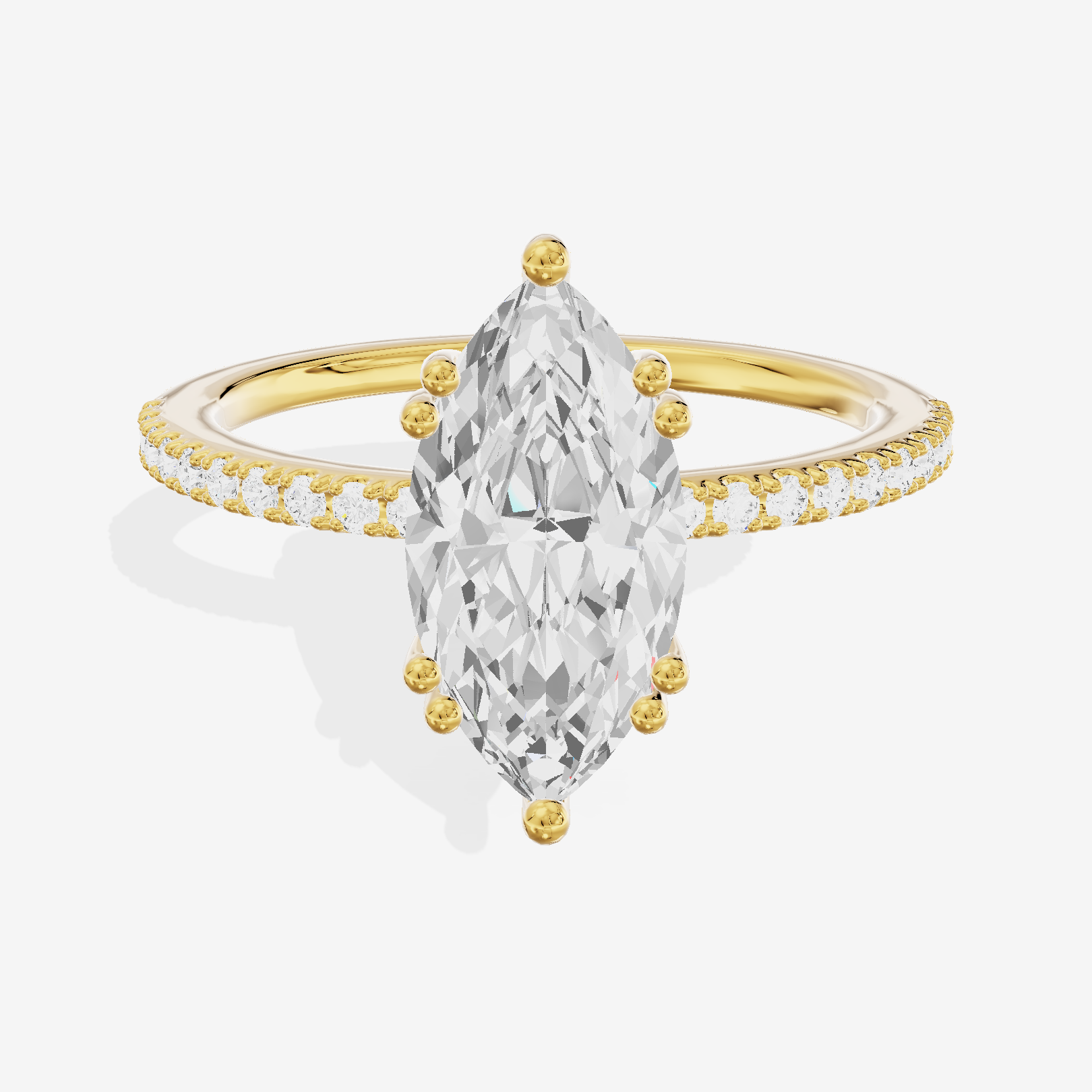 Luxe Mirelle Marquise Hidden Halo Engagement Ring (1/6 ct. tw.) in 14K Yellow Gold