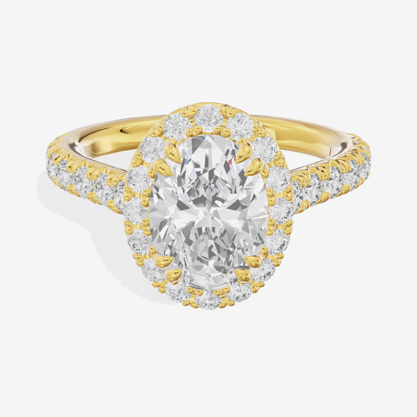 Luxe Liviana Oval Halo Engagement Ring (2/3 ct. tw.) in 14K Yellow Gold