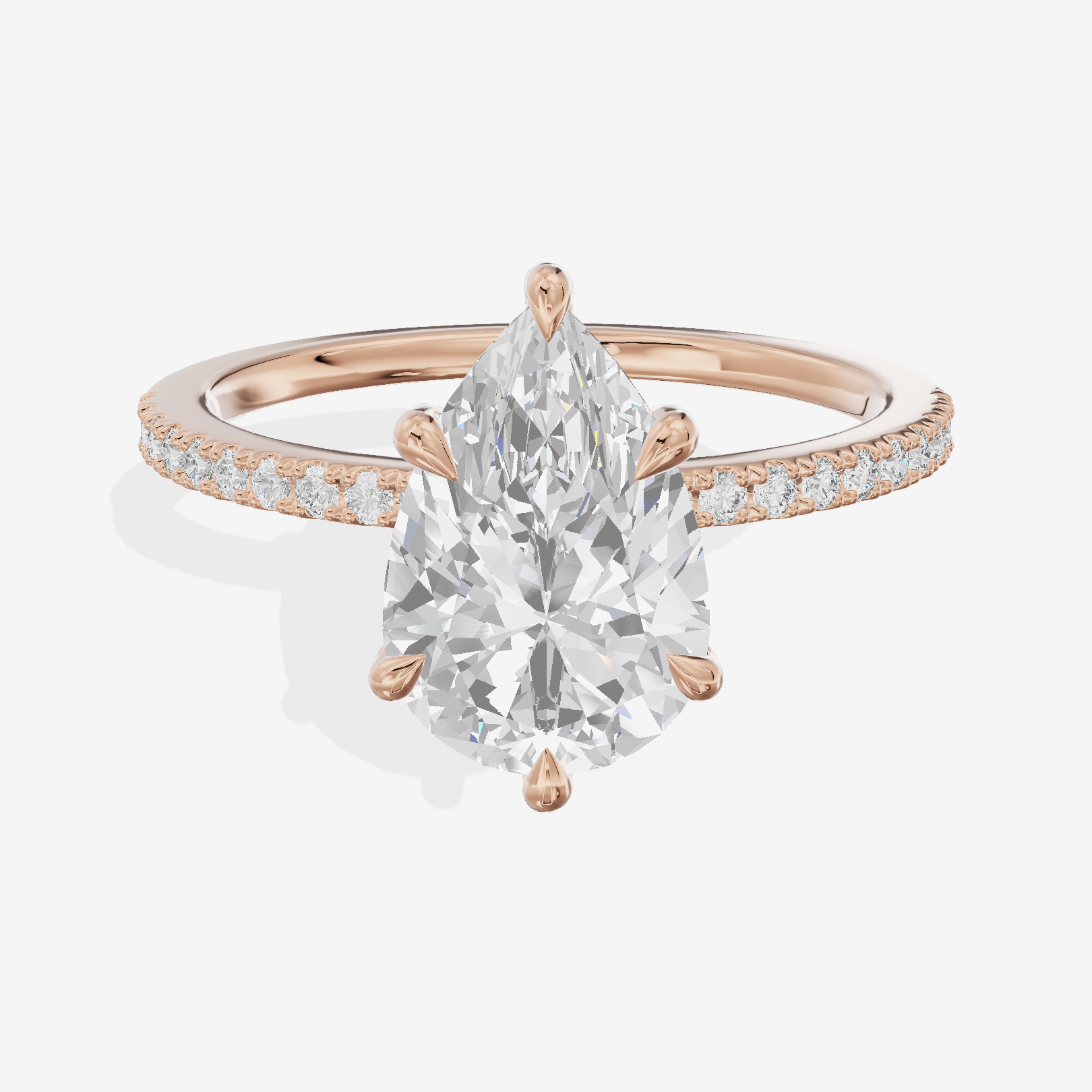 Lateria Hidden Halo Pear Engagement Ring (1/5 ct. tw.) in 14K Rose Gold