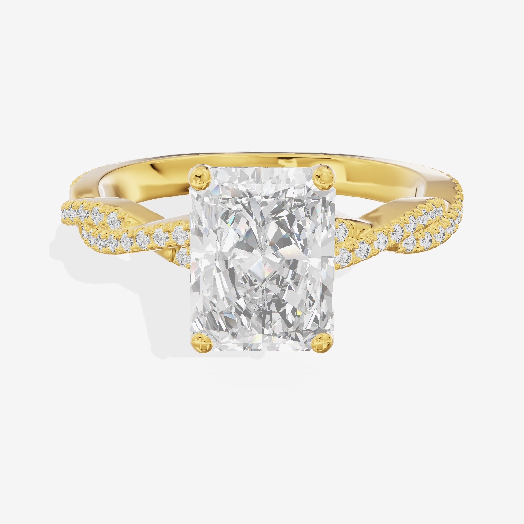 Petite Lightwoven Radiant Pavé Engagement Ring (1/4 ct. tw.) in 18K Yellow Gold
