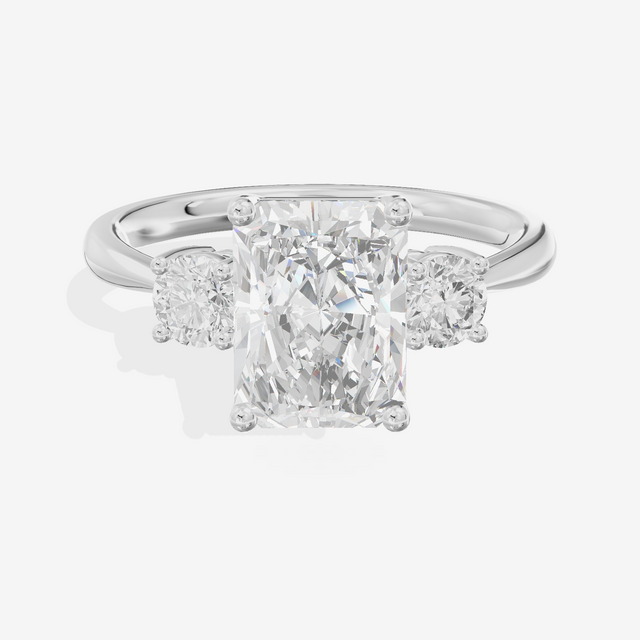 Grand Sincere Three Stone Radiant Engagement Ring (1/3 ct. tw.) in 14K White Gold