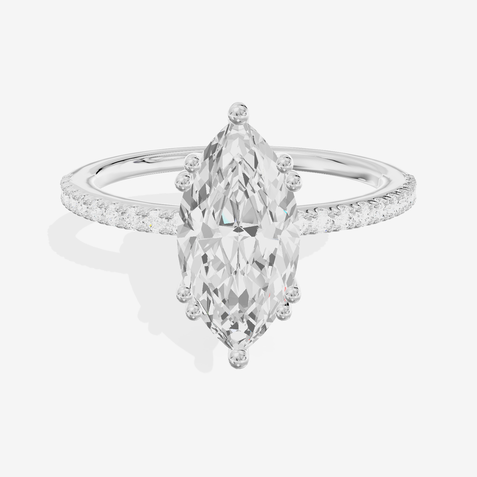 Luxe Mirelle Marquise Hidden Halo Engagement Ring (1/6 ct. tw.) in Platinum