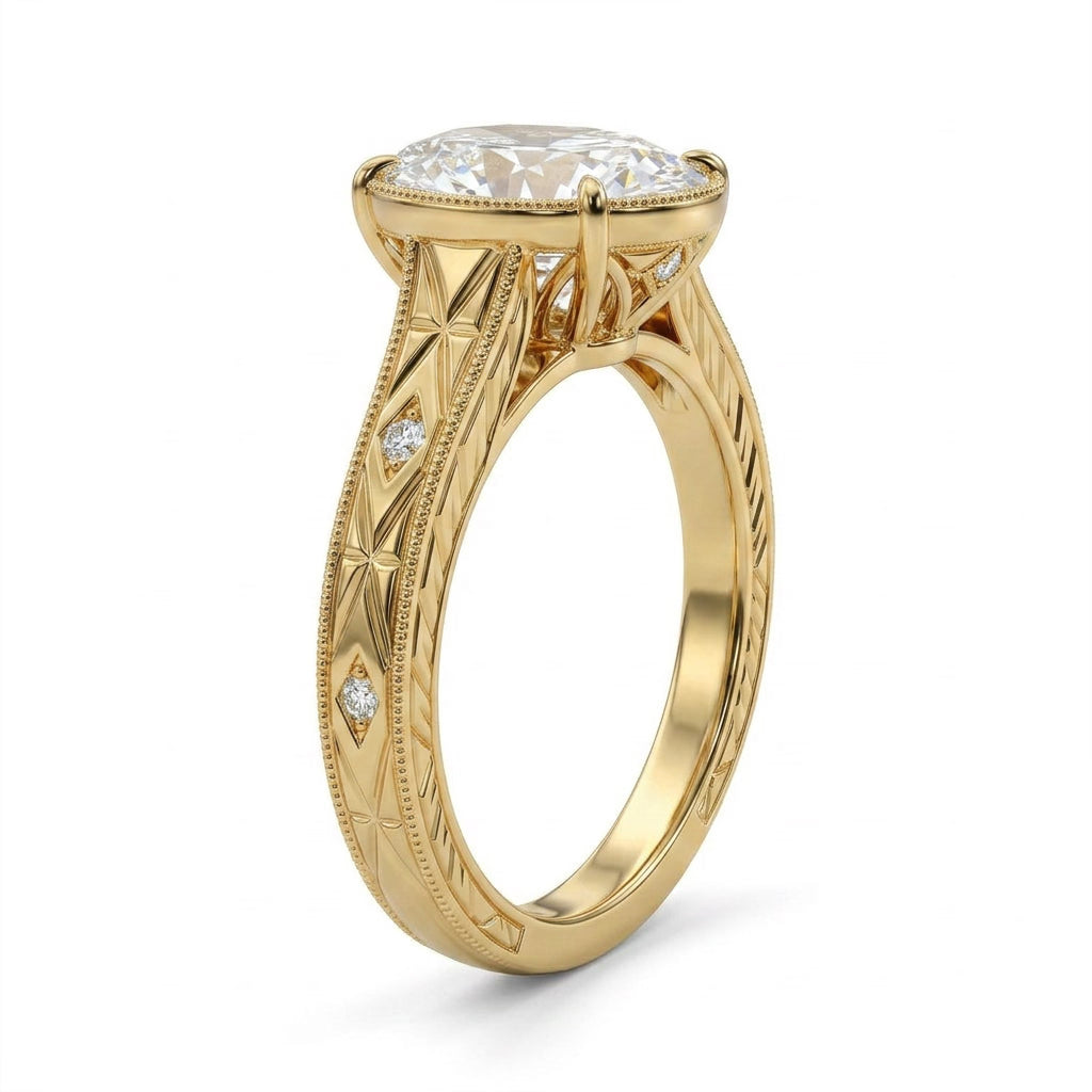 Pavé Old Mine Engagement Ring (5.01 ct. tw.) in 18K Yellow Gold