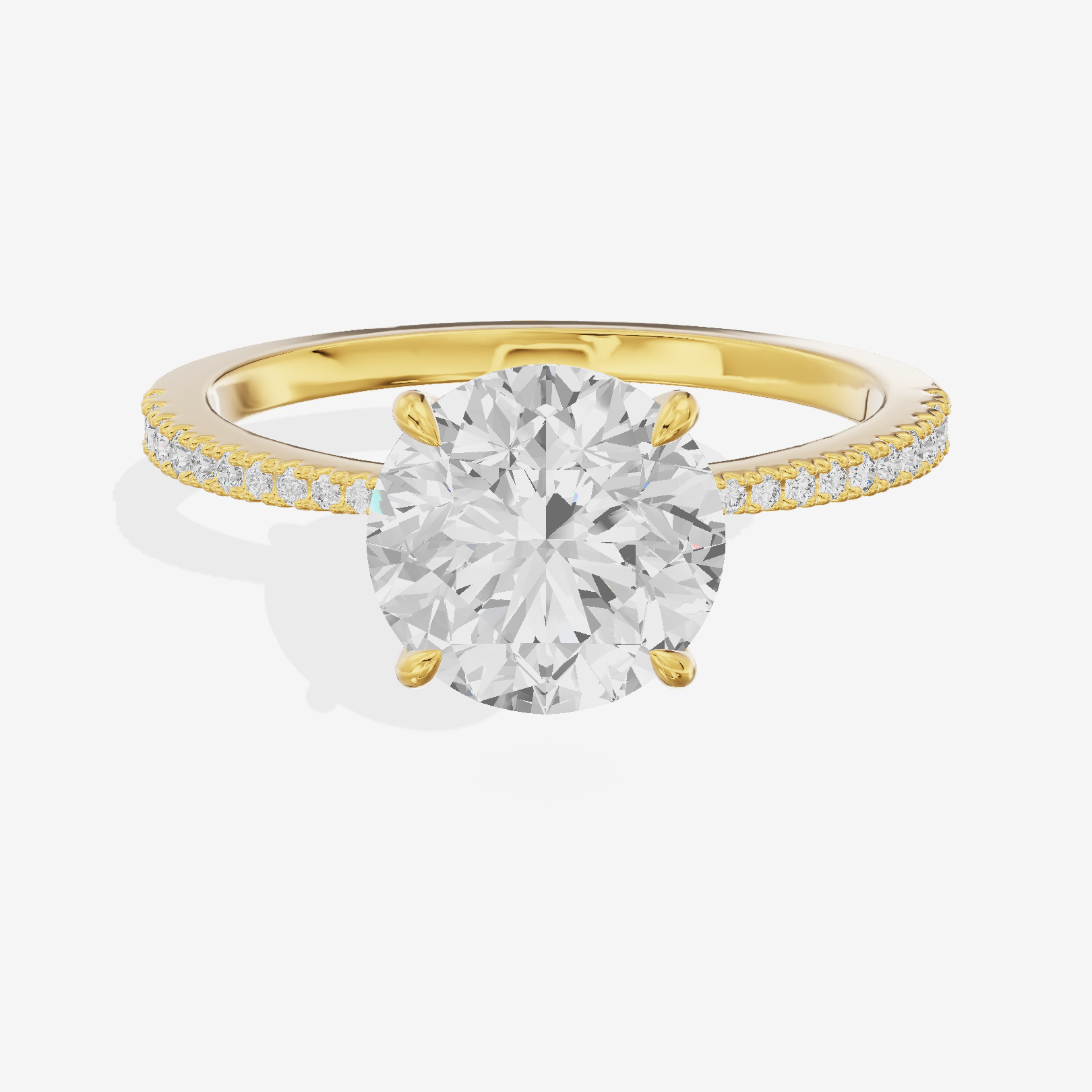 Luxe Promezza Round Engagement Ring with Side Stones (1/2 ct. tw.) in 14K Yellow Gold